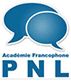 Logo de l'Académie Francophone PNL. Deux bulles de dialogue bleues symbolisent la communication et l'apprentissage de la PNL.